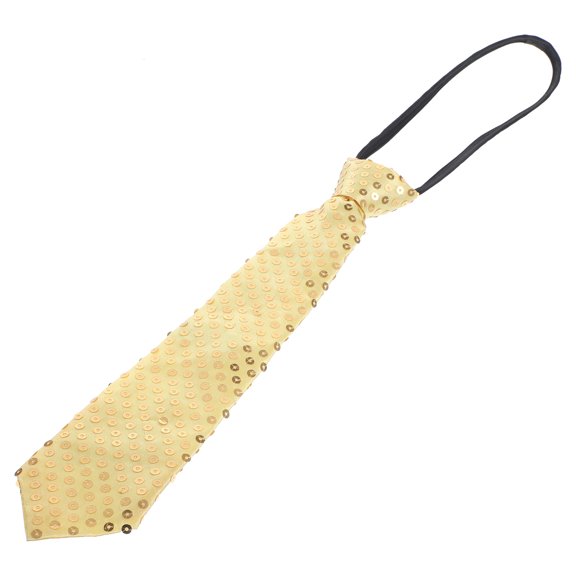 OUNONA Costume Accessories Necktie Golden Polyester 1Set