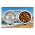 thumbnail image 1 of Landscape Pet Mat for Food and Water, Panoramic View of Golden Gate Bridge San Francisco Coastline Nature Seascape, Non-Slip Rubber Mat for Dogs and Cats, 18" X 12", by Ambesonne, 1 of 1