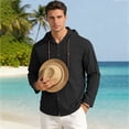 thumbnail image 6 of GrmtClth Mens Cotton Linen Shirts Button Down Hoodies Long Sleeve Casual Beach Tops Lightweight Fashion Shirt with Hood for All Season 3XL, 6 of 6