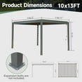 thumbnail image 2 of Domi Outdoor Living 10x13FT Louvered Pergola with Adjustable Steel Roof, Durable Metal Frame, Efficient Drainage System for Backyard, Garden and Lawn, Gray, 2 of 9