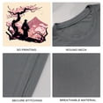thumbnail image 4 of Coolnut Men's T Shirt Odor Protection Short, A Japanese Man Stands Near Cherry Blossoms Mens Short Sleeve Tees, Grey Crew-Neck Casual Tee Shirts, M, 4 of 6