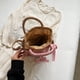 thumbnail image 5 of Bolsos Tejidos para Mujer Bolso Mano Tejido Paja Con Lazo en La Playa (Beige) Azul, 5 of 6