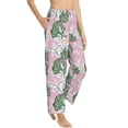 thumbnail image 2 of Uemuo Lilies Flowers Pattern Women's Wide Leg Palazzo Lounge Pants with Pockets Light Weight Loose Comfy Casual Pajama Pants-Small, 2 of 9