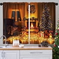thumbnail image 5 of Christmas Kitchen Curtains Window Curtains Over Sink Set of 2, Room Bright Light Fireplace Short Tier Curtain for Kitchen, Xmas Tree Gifts Kitchen Decor 27.5" x 36", 5 of 6