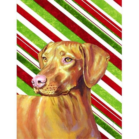 11 x 15 in. Vizsla Candy Cane Holiday Christmas Garden Size Flag