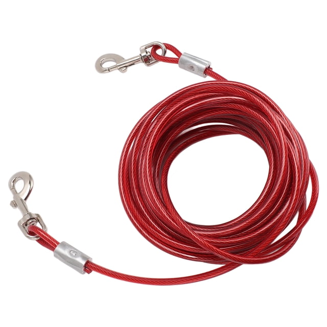Double Head Bite Outdoor Camping Leash, Premium Steel Wire, Large Range Motion, Suitable For Small, Medium, Large Dogs, Made Of Steel Wire, PVC, Ideal For