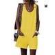 thumbnail image 4 of Sonducket Mono sin mangas con cuello para mujer, mono informal para caminar en la playa Vestidos Amarillo M, 4 of 5