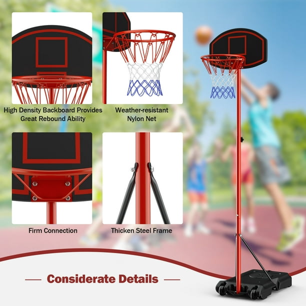 Costway Mini Panier Basket Panneau De Basket-ball En Pc Et Nylon Pour  Enfants