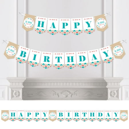 Be Brave Little One Boho Tribal Birthday Party Bunting Banner