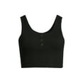 thumbnail image 5 of No Boundaries Crop Henley Tank Top, Women's and Women's Plus, 5 of 5
