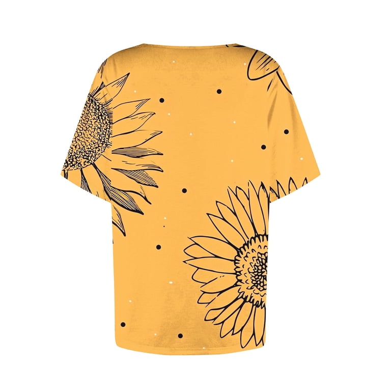 Charella Floral Printed Tops for Women Square Neck Button Short