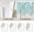 thumbnail image 3 of Teal Yellow Boho Kitchen Window Curtains, Swag Curtains Valance for Bedroom Living Room Bathroom, Vintage Ethnic Tribe Abstract Art Rod Pocket Window Treatment Curtain Block Drapes 2 Panels 36"x36", 3 of 9