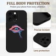 thumbnail image 2 of Stylish iPhone 15 Pro Case - Lightweight Yellowing Resistant with Vibrant Eye Design in Pink Blue & Purple - Artistic Phone Cover with Flowing Shapes, 2 of 6