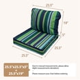 thumbnail image 5 of 25.5 x 25.5 Waterproof Outdoor Deep Seat Cushion for Patio Furniture Cushion Replacement, Mid Back, Set of 4, Blue Green Stripes, 5 of 8
