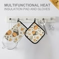 thumbnail image 4 of Yayeee Oven Mitts and Pot Holder Set of 2 Heat Resistant Kitchen Gloves Baking Hot Pad, Beige Fall Books, 4 of 5