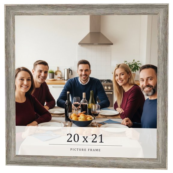 20x21 Frame Grey Solid Wood Picture Frame Width 1 Inches | Interior Frame Depth 0.5 Inches |