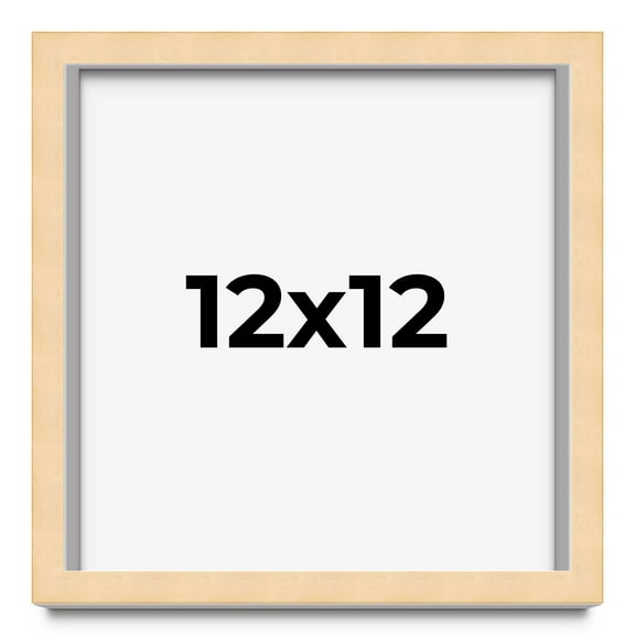 12x12 Frame Beige Real Wood Picture Frame Width 0.75 inches | Interior Frame Depth 0.5 inches |