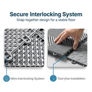 FlooringInc Nitro Garage Floor Tiles, Vented Pattern, Interlocking, 12x12, 1 pack, 1 sq/ft