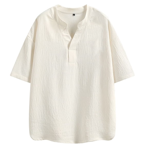 sususu Work Shirts for Men , Mens Clothes , Men's Summer Casual Short Sleeve T-Shirt Loose Fit Viscose Breathable Comfortable Tee Top for Daily Wear