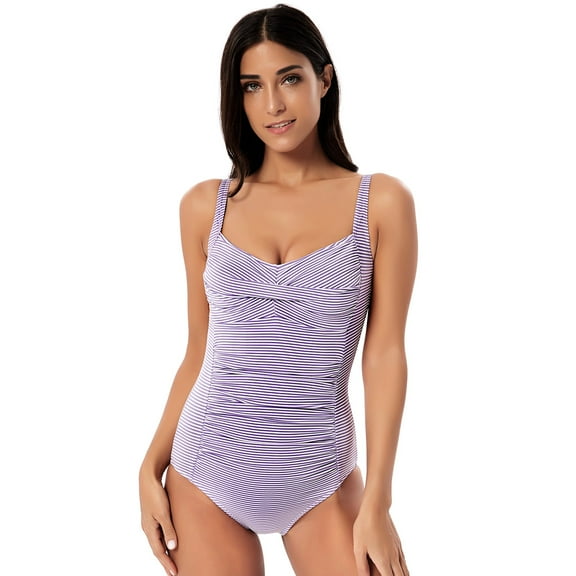 Lopsie TEMPTATION Tummy Control Swimwear Halter One Piece Slimming Vintage Retro Swimsuit Womens Ruched Push Up Bathing Suit