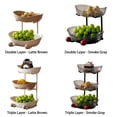 thumbnail image 4 of Advancent Frutero grande de plástico de tres niveles con soporte de hierro para aperitivos y postres de frutas Yuanbao Mostrada Color gris de 2 cuadrículas, 4 of 6