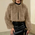 thumbnail image 4 of Ladies Cropped Faux Fur Coat - A Stylish Winter Essential Faux Fur Cardigan Short Jacket Women's Plush Jacket, 4 of 5
