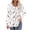 White, variant on Giftesty Womens Shirts Women's Casual Fashion Loose Pleated Crew-Neck Printed Long-Sleeved Tops