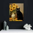thumbnail image 4 of Nawypu   Sunflower Black Cat Canvas Wall Art, Vintage Floral Poster for Dining Room, 4 of 4