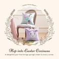 Easter Bunny Throw Pillow Covers Set of 2 Purple 18x18 Velvet 3D Rabbit ...