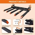 thumbnail image 6 of Clamp on Debris Forks to 48" Bucket, Heavy Duty 5 Fork Tines Clamp-on Pallet Attachments with 2500 LBS Capacity Fit for Tractor Bucket, Skid Steer Loader, 6 of 7