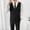 Black, variant on Mens Suit Vest Qiggri Men's Fashion Temperament Sleeveless Lapel Solid Color Pocket Suit Jacket Vest For Men
