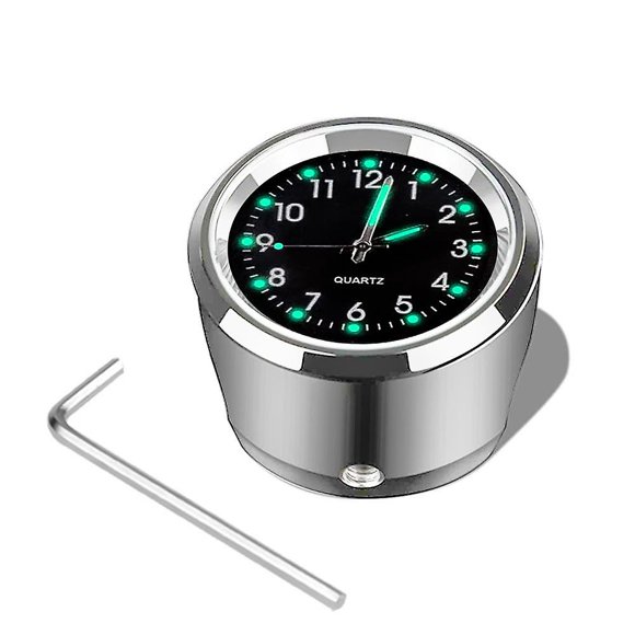 Motorcycle Handlebar Mount Clock 7/8" Chrome Waterproof Bike Motor Quartz Watch Aluminum Luminous Clock Moto Accessories