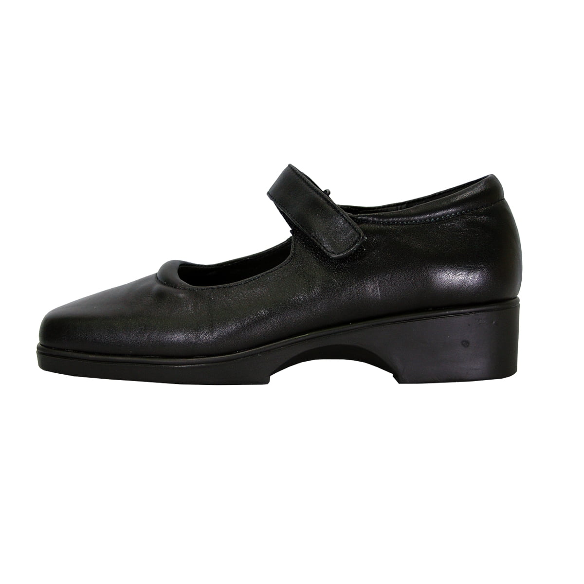 24 HOUR COMFORT Uma Women Wide Width Leather Mary Jane Style Shoes BLACK 5