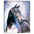 thumbnail image 2 of Cheval Noir avec Bride - Impression sur Toile Abstraite, 2 of 3