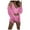 Pink, variant on Women's Fuzzy Casual 3 Piece Pajamas Long Sleeve Fleece Cardigan Hooded Tank Cropped Top and Pants Set Fluffy Sleepwear