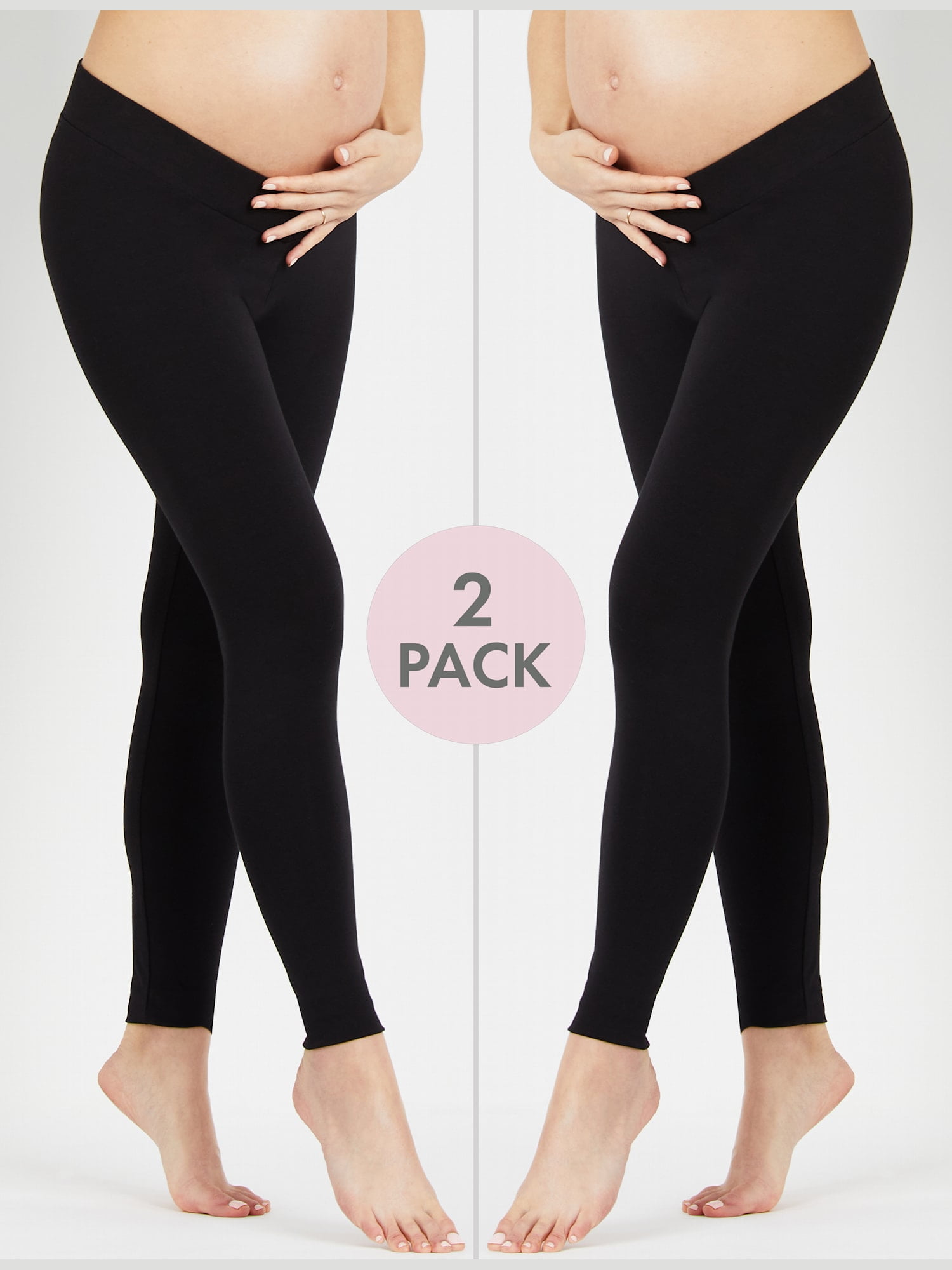 Motherhood Maternity 2Pk Under Belly Panel Leggings