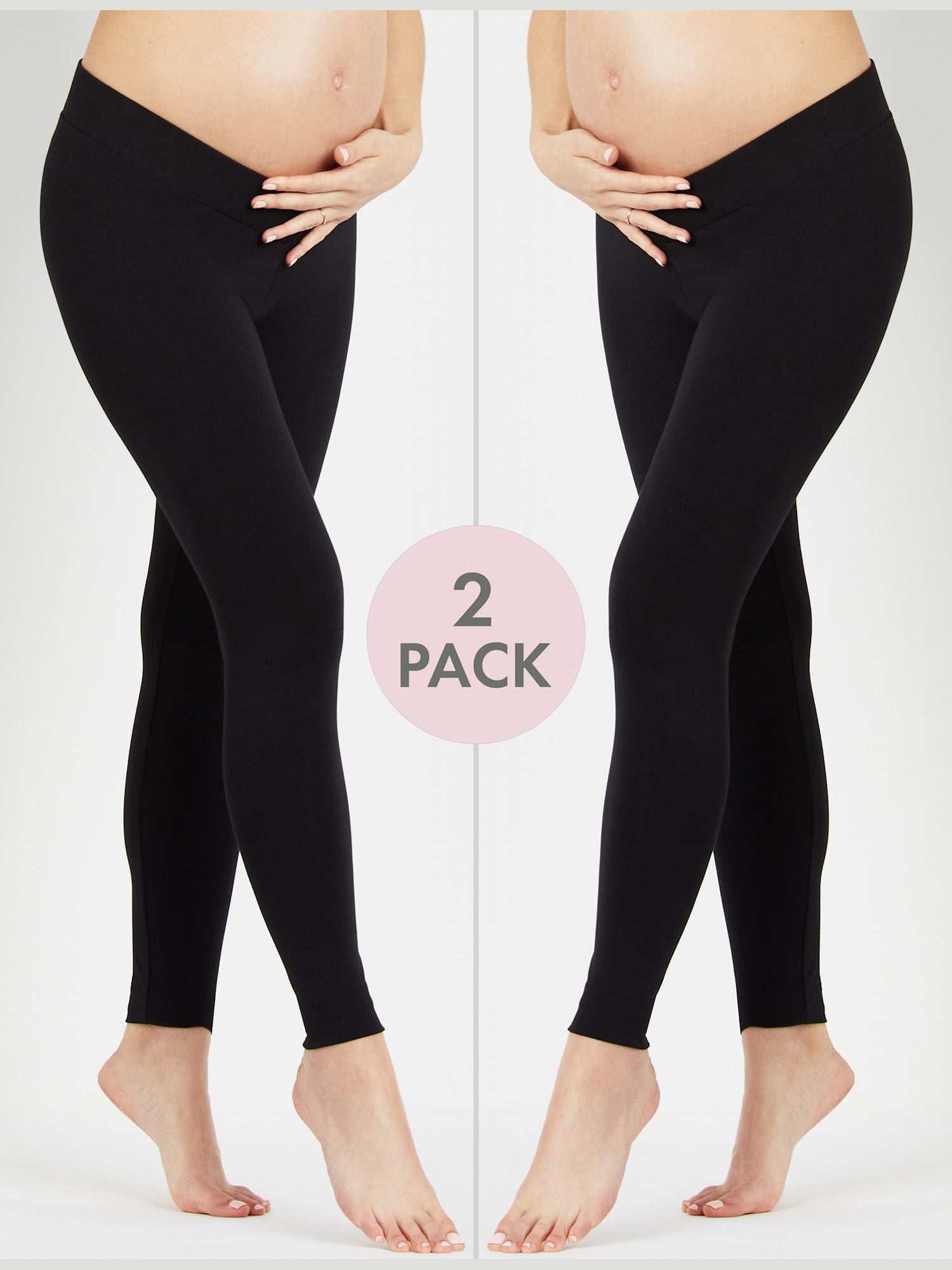 Motherhood Maternity 2Pk Under Belly Panel Leggings - Walmart.com