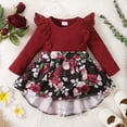 thumbnail image 3 of NZRVAWS Newborn Baby Girl Romper Lace Ruffle Long Sleeve Floral Skirt Jumpsuit Bodysuit One Piece Baby Girl Clothes 3-6 Months, 3 of 9