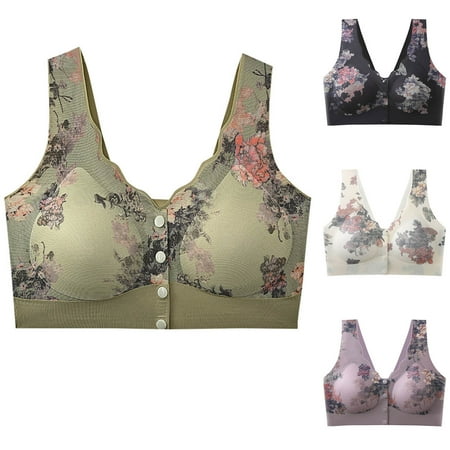 New Arrivals Nexjvus Nursing Bras Wirefree Front Open Front Open Button Maternity Bra Fashion Print Bra Size M-3XL