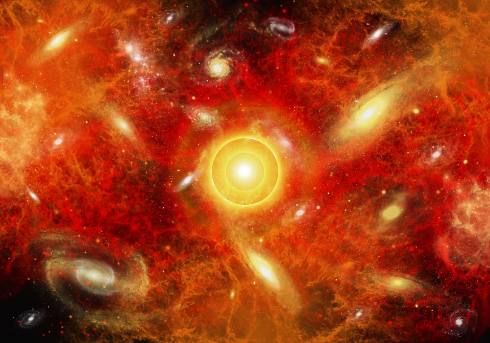 Artist's concept of the big bang theory, the supposed origin of the