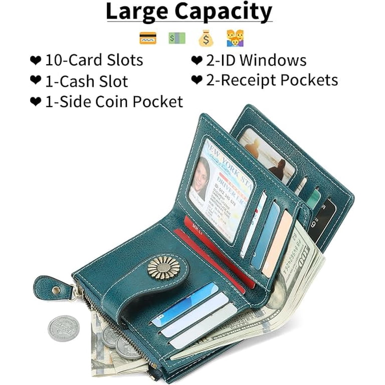 Sendefn Small Genuine Leather Bifold Wallet, RFID Blocking photo 4