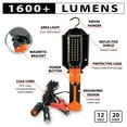 thumbnail image 6 of Performance Tool W2238 LED Drop Light with Magnetic Bracket and USB Port, 1600 Lumens, 20ft Cord, Battery Clamp Adapter, Impact Resistant Handle, 6 of 12