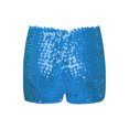 thumbnail image 2 of Yhong Kids Girls Sequin Hip Hop Jazz Dance Shorts Elastic Waist Sparkly Glitter Short Pants Birthday Lake Blue 120-140/12, 2 of 7
