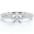 thumbnail image 1 of Anillo de compromiso JeenMata de moissanita de corte redondo infinito de 1 quilate con baño de oro blanco, 1 of 6