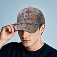 thumbnail image 6 of Ethnic Retro Unisex Baseball Cap - Colorful Hippie Tribal Print Adjustable Snapback Hat, Minimalist Curved Brim Sun Hat for Outdoor Sports, Beach, Streetwear Fashion, 6 of 7