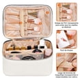 thumbnail image 3 of Cosmetiquera para Maquillaje Pequeña Impermeable, Bolsa de Maquillaje Compartimento, Neceser Mujer Portátil, Cosmetiquera de Viaje Mujer Cuero Duradera Estuche, Bolsa PVC Transparente, Blanco, 3 of 6