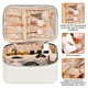 thumbnail image 3 of Cosmetiquera para Maquillaje Pequeña Impermeable, Bolsa de Maquillaje Compartimento, Neceser Mujer Portátil, Cosmetiquera de Viaje Mujer Cuero Duradera Estuche, Bolsa PVC Transparente, Blanco, 3 of 6