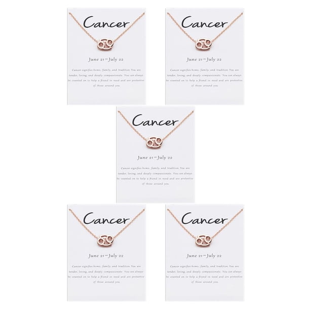 Collar del zodiaco elegante de Qarigey con símbolo único de Cáncer en oro rosa