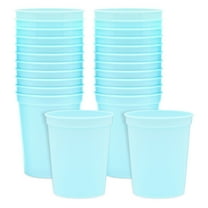 BLUE PANDA Light Blue Plastic Stadium Cups - 16-Ounce, 24 Pack - Blank Reusable Tumblers for Parties & Bachelorette Party Favors