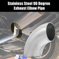 thumbnail image 2 of Unique Bargains 1 Pcs OD 1.25 Inch 90 Degree Mandrel Bend Elbow Exhaust Elbow Pipe for Car Stainless Steel Silver Tone, 2 of 6